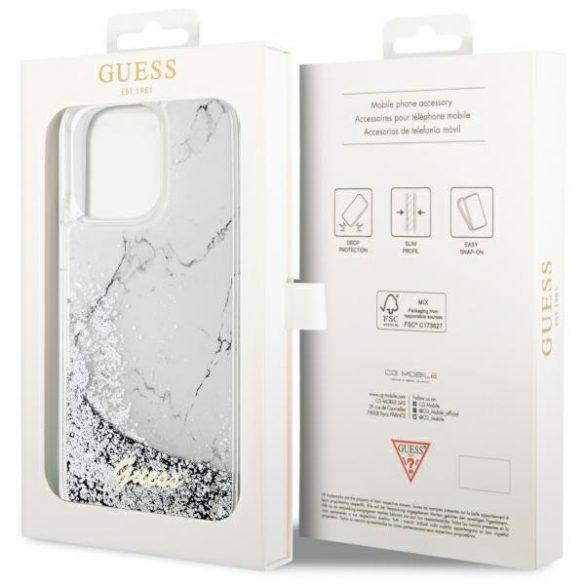 Guess GUHCP14XLCSGSGH iPhone 14 Pro Max 6.7 biały/alb hardcase Liquid Glitter Marble"