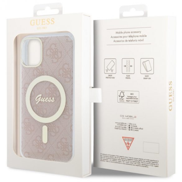 Guess GUHMN61H4STP iPhone 11 6.1 rożowy/roz hardcase 4G MagSafe"