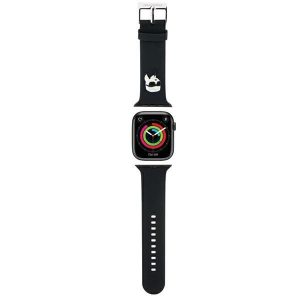 Karl Lagerfeld curea KLAWMSLKNK Apple Watch 38/40/41mm negru/curea neagră 3D cauciuc Karl Head