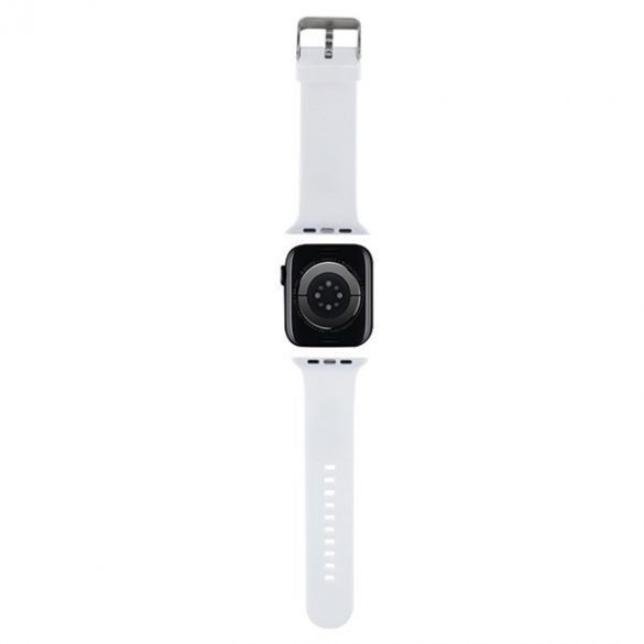 Karl Lagerfeld Pasek KLAWMSLKNH Apple Watch 38/40/41mm curea biały/albă Cauciuc 3D Karl Head