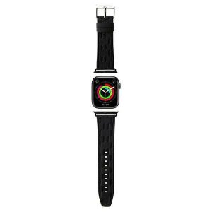 Karl Lagerfeld Pasek KLAWLSAKLHPK Apple Watch 42/44/45/49mm curea czarny/negru Saffiano Monogram