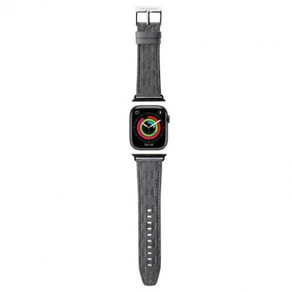 Karl Lagerfeld curea KLAWLSAKLHPG Apple Watch 42/44/45/49mm srebrny/curea argintie Saffiano Monogram