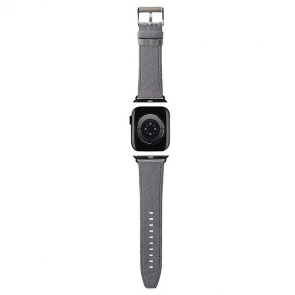 Karl Lagerfeld curea KLAWLSAKLHPG Apple Watch 42/44/45/49mm srebrny/curea argintie Saffiano Monogram