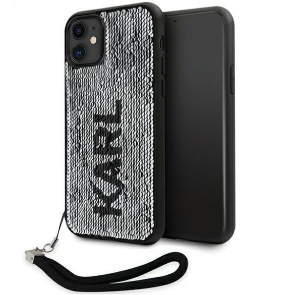 Karl Lagerfeld KLHCN61PSQRKS iPhone 11 / Xr 6,1 srebrny/argintiu Hardcase Paiete Cordon"