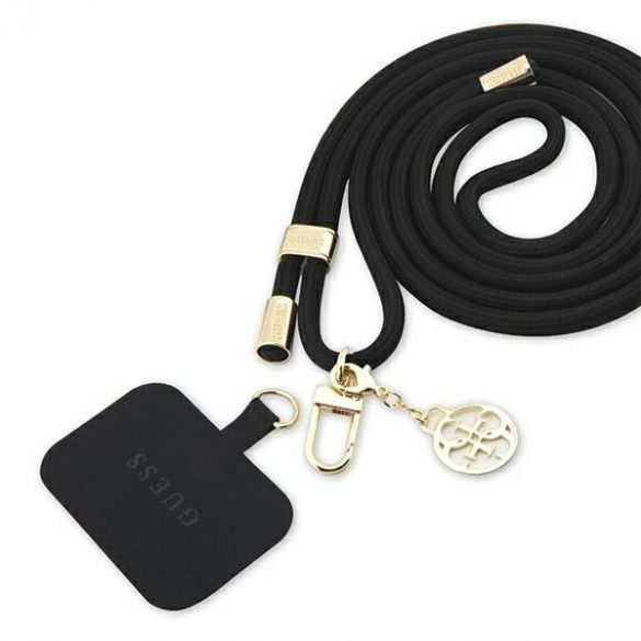 Guess GUOUCNMG4EK Universal CBDY Cord curea negru/negru Nylon 4G Metal Charm