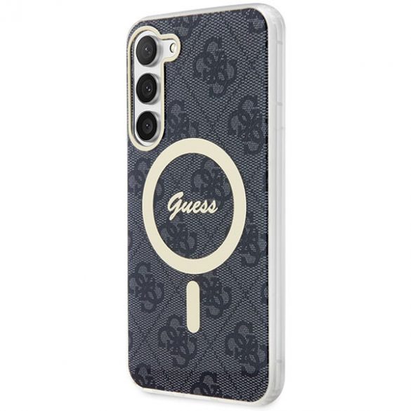 Guess GUHMS23SH4STK S23 S911 negru / negru hard Husă 4G MagSafe