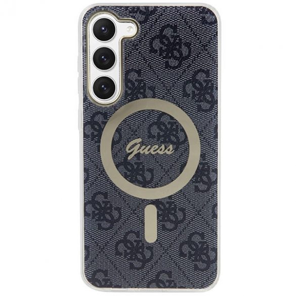 Guess GUHMS23SH4STK S23 S911 negru / negru hard Husă 4G MagSafe