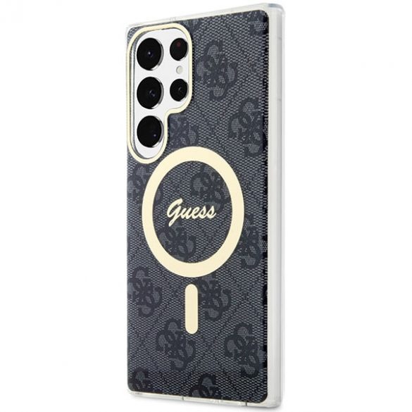 Guess GUHMS23LH4STK S23 Ultra S918 negru/negru husă 4G MagSafe