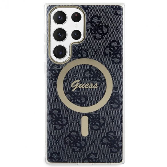 Guess GUHMS23LH4STK S23 Ultra S918 negru/negru husă 4G MagSafe