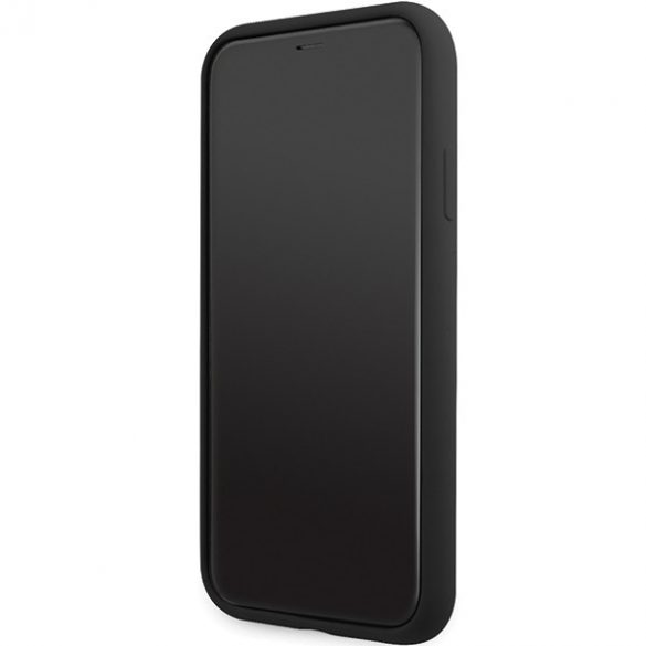 Karl Lagerfeld KLHCN61SKSVGK Husă rigidă din silicon pentru iPhone 11 / Xr 6.1, negru/negru.