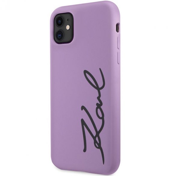 Karl Lagerfeld KLHCN61SKSVGU iPhone 11 / Xr 6.1 husă rigidă violet/violet Semnătură din silicon”