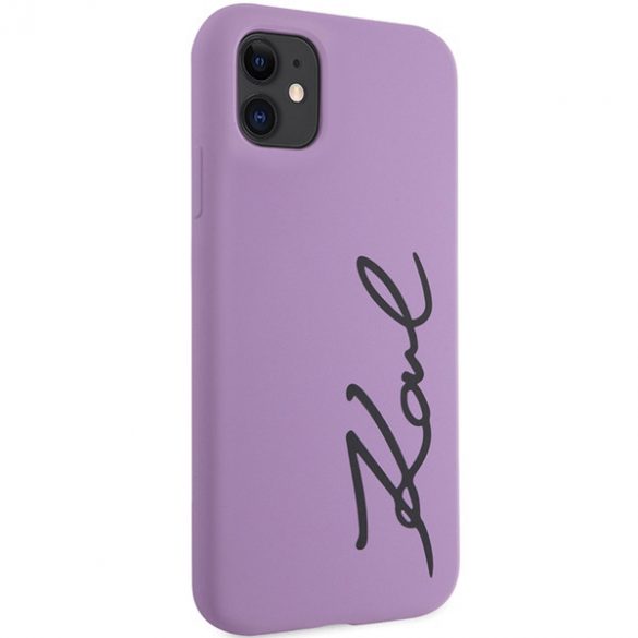 Karl Lagerfeld KLHCN61SKSVGU iPhone 11 / Xr 6.1 husă rigidă violet/violet Semnătură din silicon”