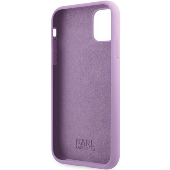 Karl Lagerfeld KLHCN61SKSVGU iPhone 11 / Xr 6.1 husă rigidă violet/violet Semnătură din silicon”