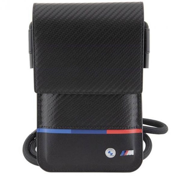 Geantă  BMW BMOWBPUCARTCBK Geantă portofel negru/negru Carbon Tricolor Line