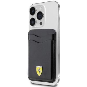 Portofel Ferrari Slot pentru card FEWCMRSIK czarny/negru MagSafe Leather 2023 Collection