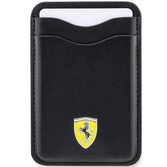 Portofel Ferrari Slot pentru card FEWCMRSIK czarny/negru MagSafe Leather 2023 Collection