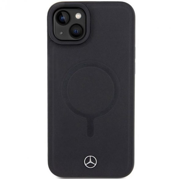 Mercedes MEHMP15S23RCMK iPhone 15 / 14 / 13 6.1" carcasa rigidă/neagră Smooth Leather MagSafe