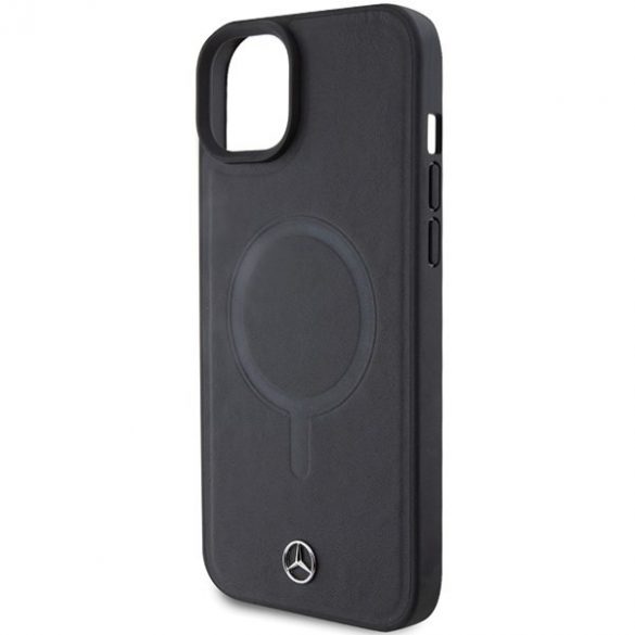 Mercedes MEHMP15S23RCMK iPhone 15 / 14 / 13 6.1" carcasa rigidă/neagră Smooth Leather MagSafe