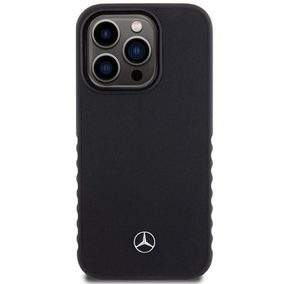 Mercedes MEHCP15L23RCFK iPhone 15 Pro 6.1" carcasa rigidă neagră din piele netedă