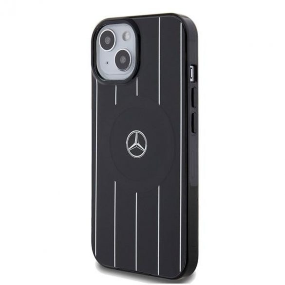 Mercedes MEHMP15S23HRSK iPhone 15 / 14 / 13 Carcasă rigidă de 6,1 inchi, neagră/czarny, cu două straturi încrucișate MagSafe