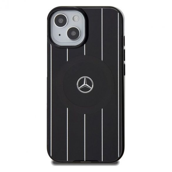 Mercedes MEHMP15S23HRSK iPhone 15 / 14 / 13 Carcasă rigidă de 6,1 inchi, neagră/czarny, cu două straturi încrucișate MagSafe