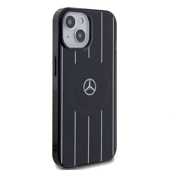 Mercedes MEHMP15S23HRSK iPhone 15 / 14 / 13 Carcasă rigidă de 6,1 inchi, neagră/czarny, cu două straturi încrucișate MagSafe