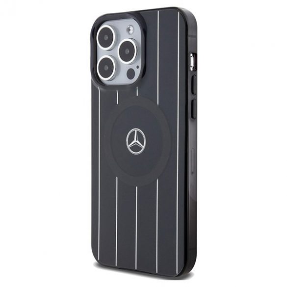 Mercedes MEHMP15X23HRSK iPhone 15 Pro Max 6.7 carcasă rigidă/neagră, cu două straturi, linii încrucișate MagSafe"