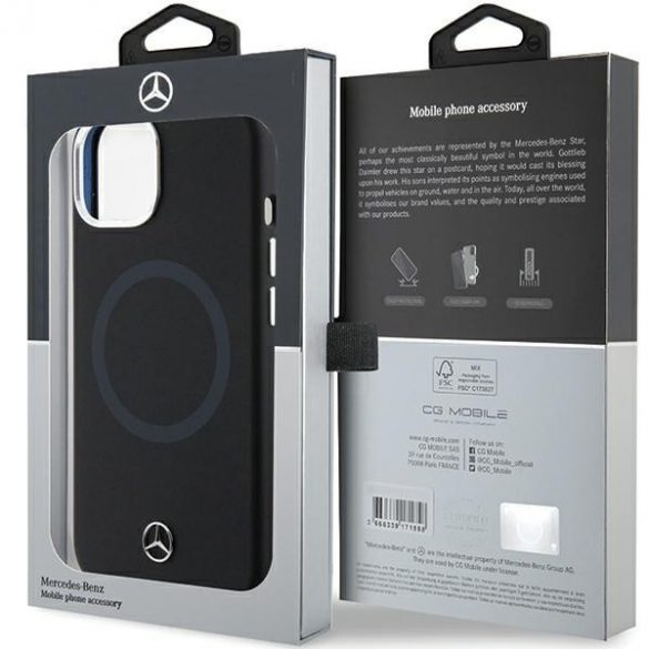 Mercedes MEHMP15S23SCMK iPhone 15 / 14 / 13 6.1" czarny/negru hardcase Silicon Bicolor MagSafe