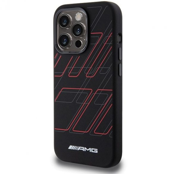 AMG AMHMP15X23SSPK iPhone 15 Pro Max 6.7" carcasă rigidă/neagră din silicon Model cu romburi mari MagSafe