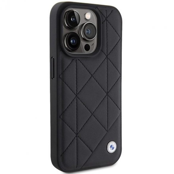 BMW BMHCP15X22RQDK iPhone 15 Pro Max 6.7 czarny/negru piele matlasată"