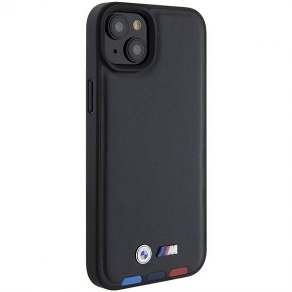 BMW BMHCP15M22PTDK iPhone 15 Plus / 14 Plus 6.7" negru/negru Ștampilă din piele Tricolor