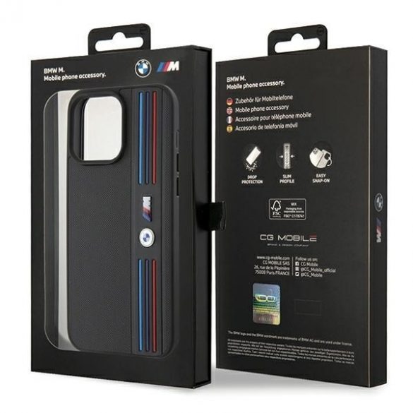 BMW BMHCP15L22PPMK iPhone 15 Pro 6.1 czarny/negru Tricolor M Collection"