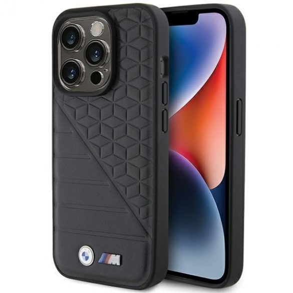 BMW BMHCP15L22PMGK iPhone 15 Pro 6.1 carcasă rigidă neagră Bi Pattern"