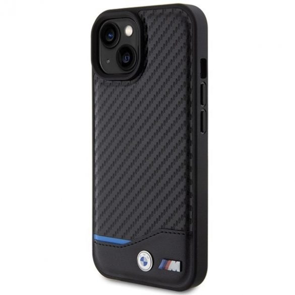 BMW BMHCP15S22NBCK iPhone 15 / 14 / 13 6.1" negru / negru piele carbon