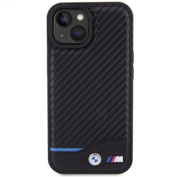 BMW BMHCP15S22NBCK iPhone 15 / 14 / 13 6.1" negru / negru piele carbon