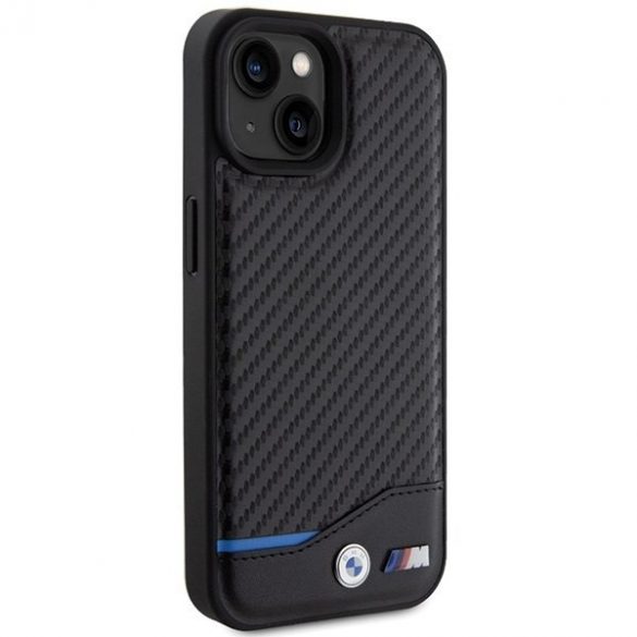 BMW BMHCP15S22NBCK iPhone 15 / 14 / 13 6.1" negru / negru piele carbon