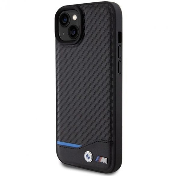 BMW BMHCP15M22NBCK iPhone 15 Plus / 14 Plus 6.7" negru/ negru piele carbon