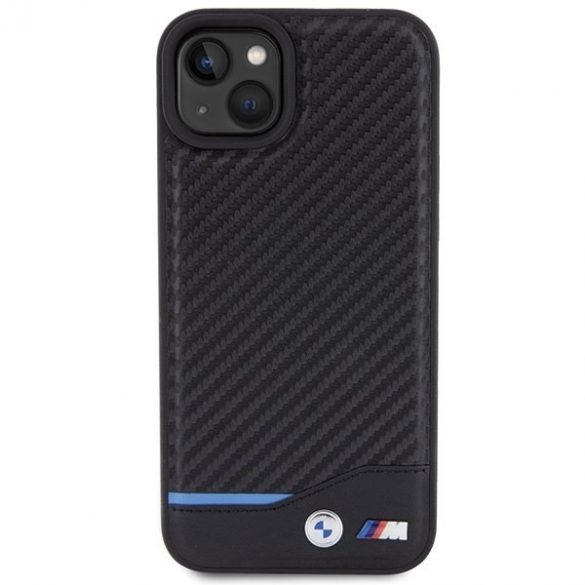 BMW BMHCP15M22NBCK iPhone 15 Plus / 14 Plus 6.7" negru/ negru piele carbon