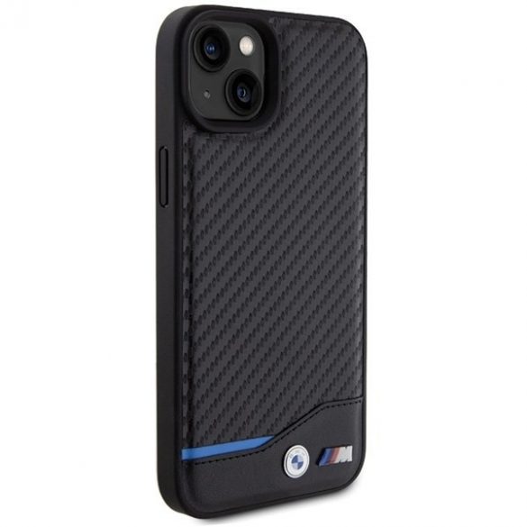 BMW BMHCP15M22NBCK iPhone 15 Plus / 14 Plus 6.7" negru/ negru piele carbon