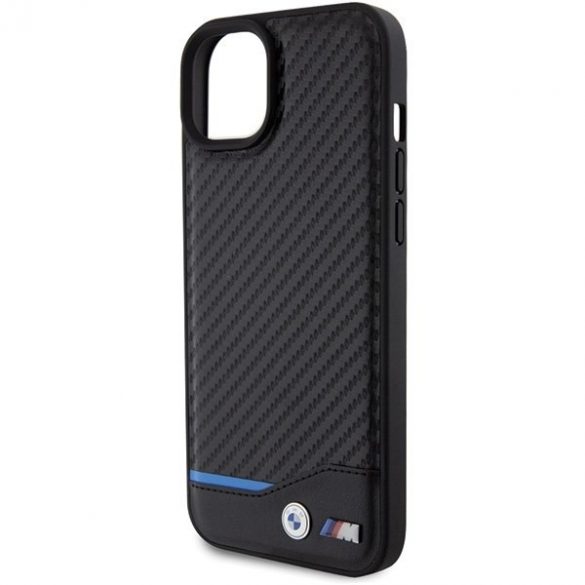 BMW BMHCP15M22NBCK iPhone 15 Plus / 14 Plus 6.7" negru/ negru piele carbon