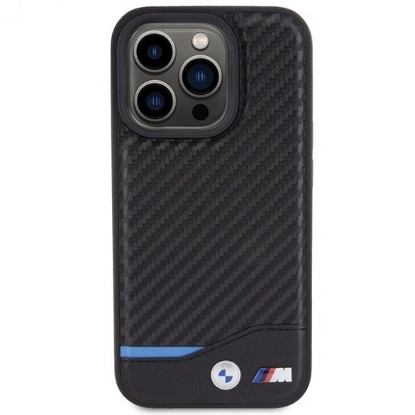 BMW BMHCP15L22NBCK iPhone 15 Pro 6.1 negru/negru Leather Carbon"