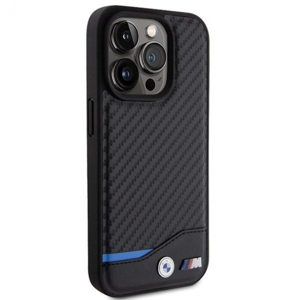 BMW BMHCP15L22NBCK iPhone 15 Pro 6.1 negru/negru Leather Carbon"