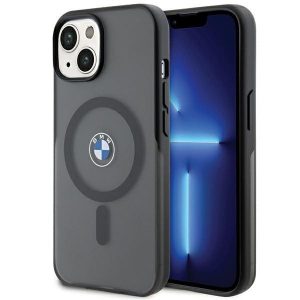 BMW BMHMP15MDSLK Carcasă rigidă pentru iPhone 15 Plus / 14 Plus de 6,7 inchi/negru IML Signature MagSafe