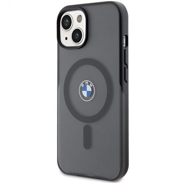 BMW BMHMP15MDSLK Carcasă rigidă pentru iPhone 15 Plus / 14 Plus de 6,7 inchi/negru IML Signature MagSafe