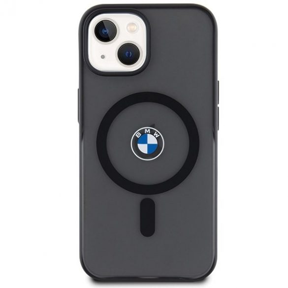 BMW BMHMP15MDSLK Carcasă rigidă pentru iPhone 15 Plus / 14 Plus de 6,7 inchi/negru IML Signature MagSafe