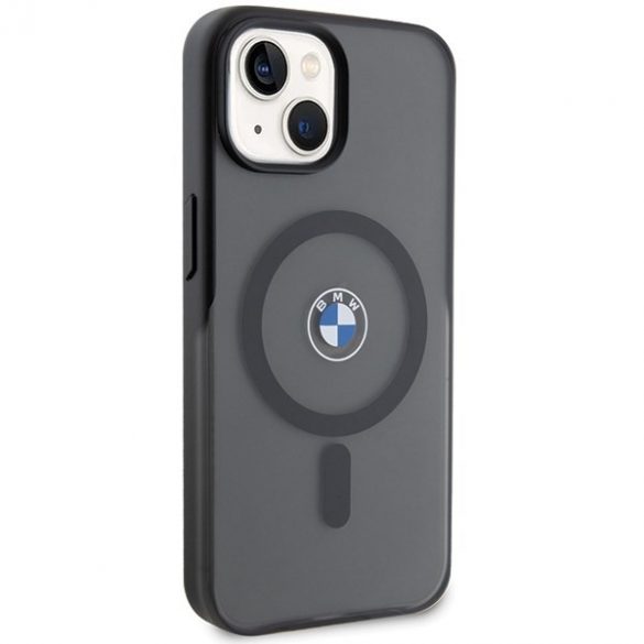 BMW BMHMP15MDSLK Carcasă rigidă pentru iPhone 15 Plus / 14 Plus de 6,7 inchi/negru IML Signature MagSafe