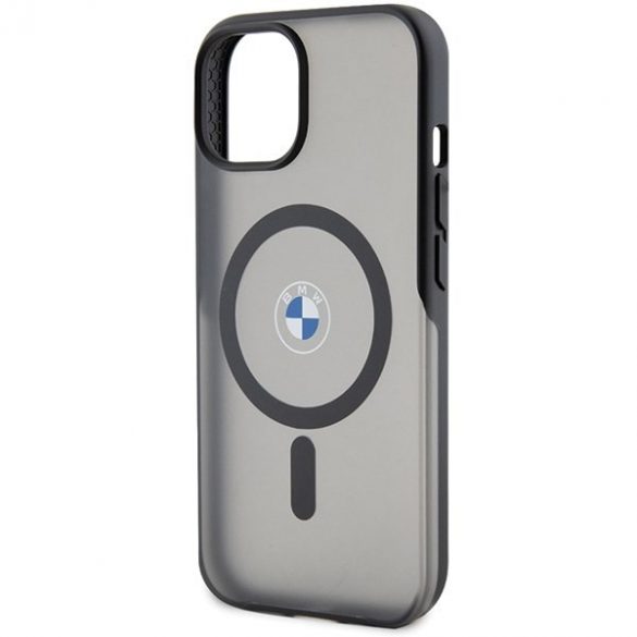 BMW BMHMP15MDSLK Carcasă rigidă pentru iPhone 15 Plus / 14 Plus de 6,7 inchi/negru IML Signature MagSafe