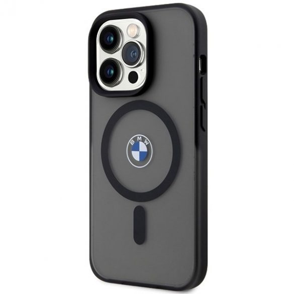 BMW BMHMP15LDSLK Carcasă rigidă IML Signature MagSafe pentru iPhone 15 Pro 6.1 negru/czarny”