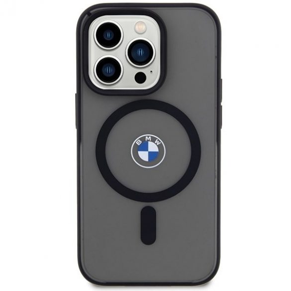 BMW BMHMP15LDSLK Carcasă rigidă IML Signature MagSafe pentru iPhone 15 Pro 6.1 negru/czarny”