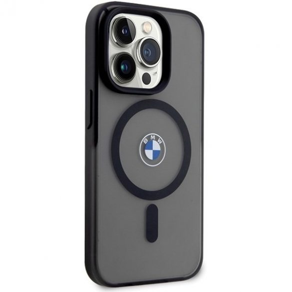 BMW BMHMP15LDSLK Carcasă rigidă IML Signature MagSafe pentru iPhone 15 Pro 6.1 negru/czarny”